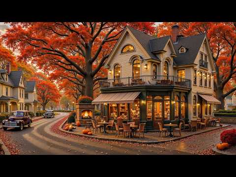 A Little Coffee Shop on a Golden Autumn Street ☕ Soft Jazz & Warm Coffee for a Good Mood33 3h
