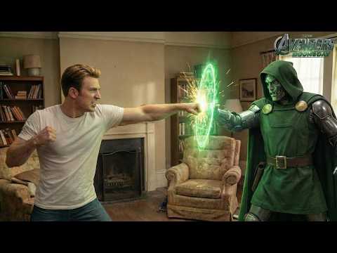 Steve Rogers attacks Doctor Doom Stark to protect his family