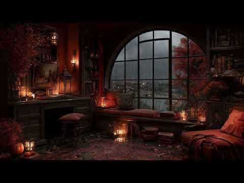 Stay Inside on This Rainy Autumn Evening | Window Rain for Study, Sleep, Relax