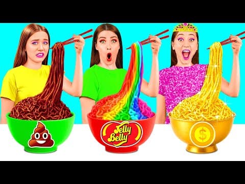 Rich vs Broke vs Giga Rich Food Challenge | Funny Moments by Crazy DO