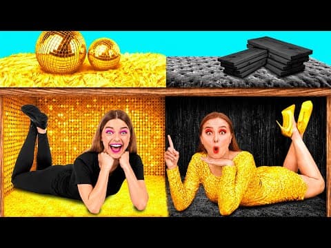 Secret Rooms Under The Bed | Rich VS Broke Crazy Challenge