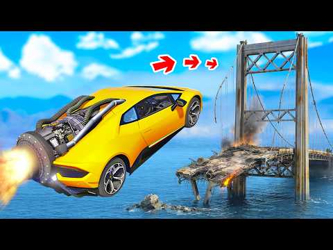 BIGGEST GTA 5 CARS Test On A BROKEN BRIDGE