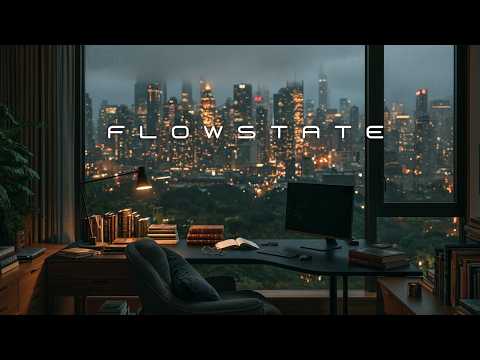 Deep Work Music For Flow State | Concentration Music And Study Music With Rainy City View At Night