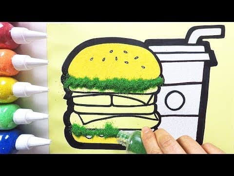 Hamburger coloring & drawing ㅣ 햄버거 그리기 색칠하기
