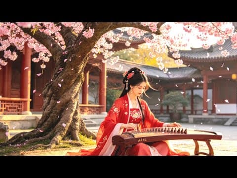 Guzheng Music 🌸 Peaceful Chinese Instrumental Under Cherry Blossom — Relax, Meditate and Unwind
