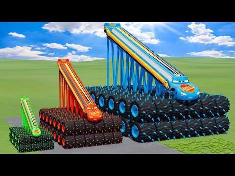 Big & Small McQueen Multi Wheels VS Train | BeamNG.drive