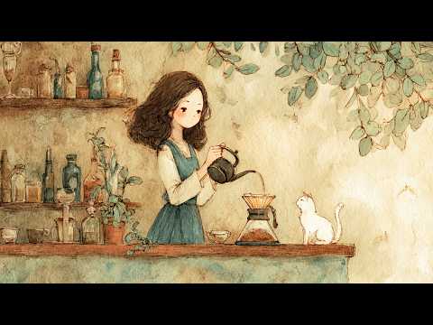 Ultimate Cozy Café Vibes ☕ White Cat & Vintage Jazz