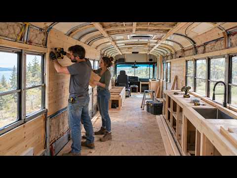 Young Couple Spends 18 Months Renovating an Old School Bus Into a Stunning Tiny Home
