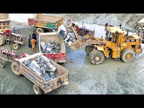 Massive Rock Loading Show By Powerful 966 Wheel Loader 