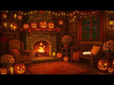 warm wonderful night in cozy cottage 1940's with vintage fall oldies playing in another room