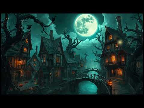 Tim Burton Inspired Dark Fantasy Ambience | The Crooked Village Beneath the Moon