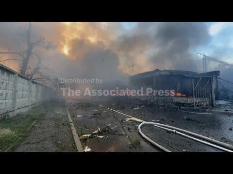 Russian attack sets fire to centuries-old religious site in Kyiv