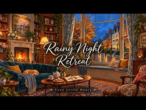 Rainy Night Retreat 🌧️ Cozy Victorian Living Room &amp; Fireplace Ambience - Cozy Little Hours