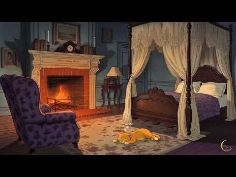 Sleep Like It’s the 1940s 🍂 | Cozy Vintage Bedroom & Fireplace Jazz for Sleep and Relaxation