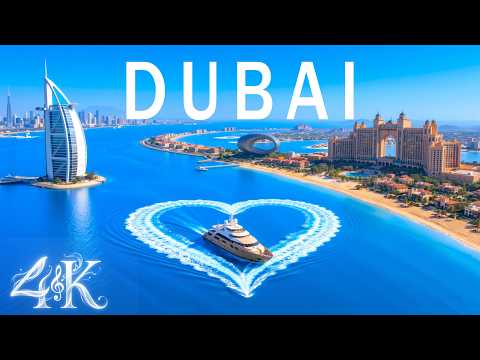 Dubai 4k: Futuristic, iconic Palm Jumeirah, Atlantis, Burj Khalifa, Burj Al Arab, coastline, skyline
