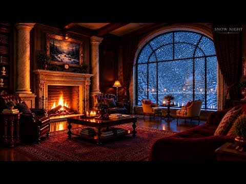 ❄️ Cozy Snowstorm &amp; Crackling Fireplace 🔥 Deep Sleep &amp; Relax | Peaceful Winter Night