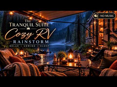 🌧️🏕️ Rainy Night RV Camping 🌧️ | Cozy Forest Rain Sounds for Sleep | No Music
