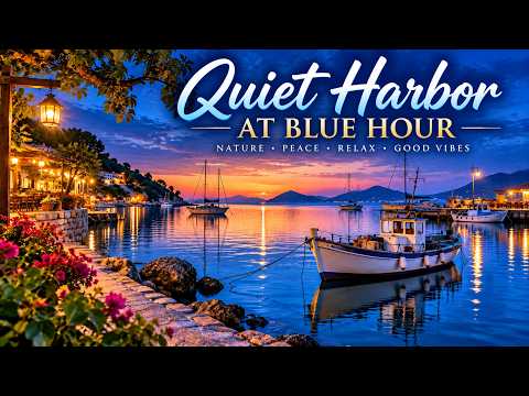 Quiet Harbor at Blue Hour 🌌⚓ | Relaxing Music & Calm Ocean Sounds for Deep Sleep