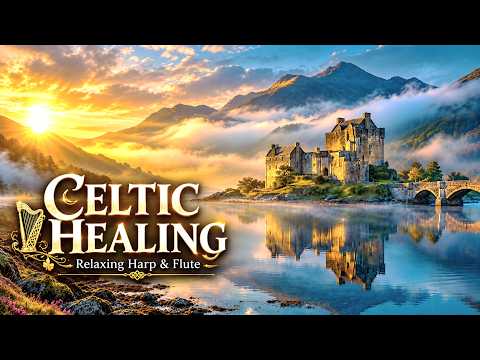 Celtic Healing Music 🍀 1.5 Hours | Misty Irish Highlands | Harp & Flute