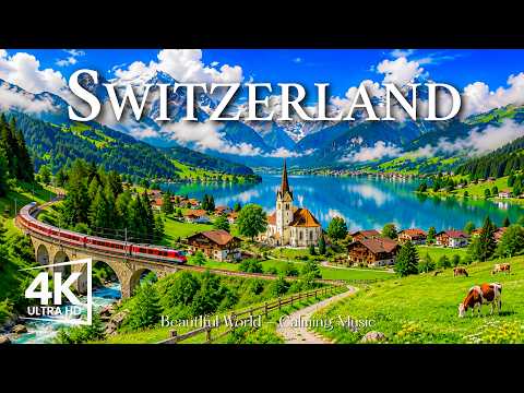 Switzerland 4K UHD 🇨🇭 | Majestic Alps, Crystal Lakes & Beautiful Hidden Villages | Nature Serenity