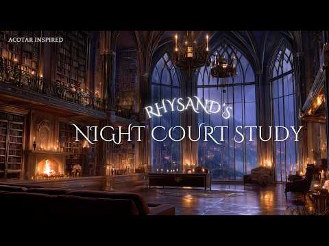 Inside Rhysand’s Study at Night 🌙 ACOTAR Cozy Rain Ambience, Fireplace & Deep Focus Study Vibes