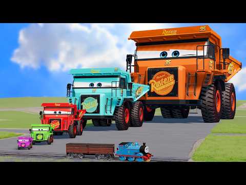 Giant Lightning McQueen vs Mega Train Crash Test | BeamNG.Drive