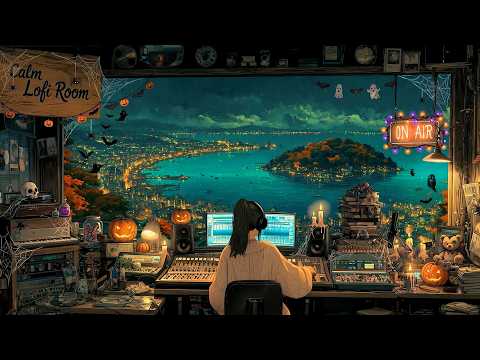 🎃 [LIVE 24/7] Cozy Halloween Autumn Study Room 🍂 Lofi Beats to Focus, Work (Study with Me)