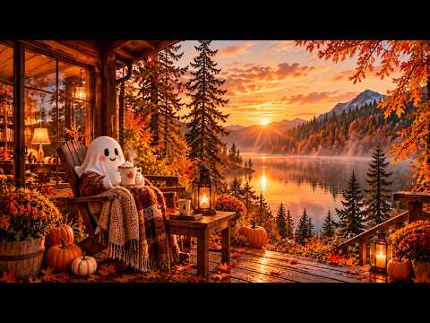 Cozy Ghost Autumn Evening 👻🍂 Lakeside Fall Ambience | Relax, Study &amp; Unwind