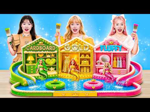 Cardboard Vs Fluffy Vs Golden Girl At Swimming Pool!