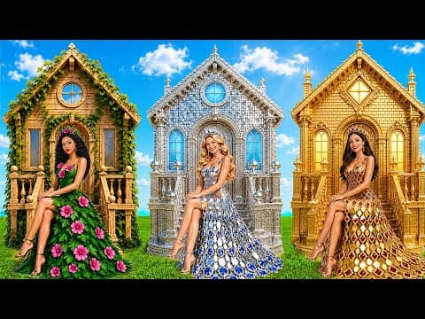 เราสร้างบ้านตุ๊กตาที่ยอดเยี่ยม เงินvsทองvsยากจน | จิ๋ว สร้าง ไอเดีย Multi DO Girls