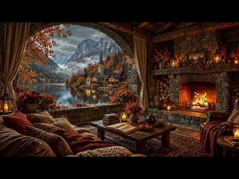 Where Autumn Feels Like Home 🍂🔥 Cozy Cabin Fireplace Ambience