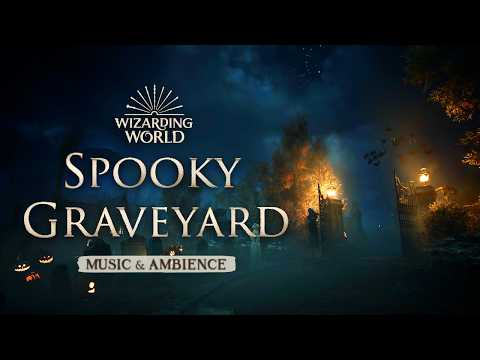Spooky Hogwarts Graveyard 🎃 | Harry Potter Halloween Music &amp; Ambience | 3 Hours