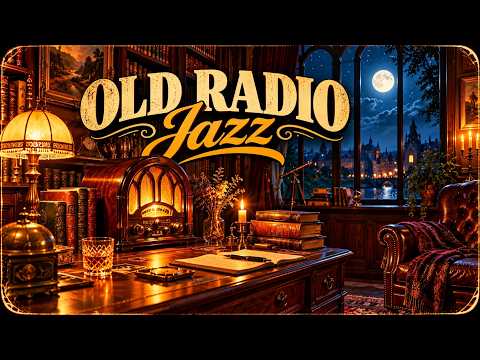 Old Radio Jazz 📻 Timeless 1930s 1940s Jazz & Elegant Vintage Library Ambience