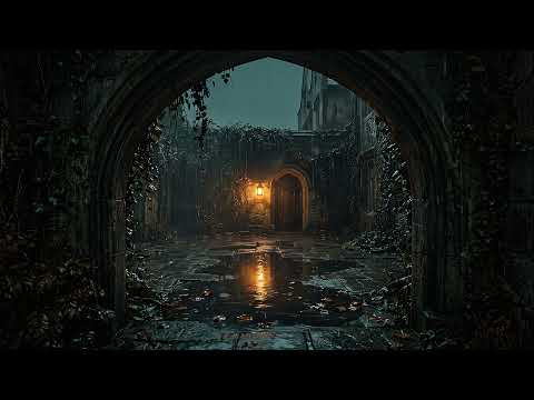 Rain Sounds for Reading | A Courtyard Behind the Gothic Gate