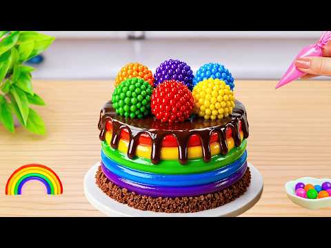 Mini Rainbow Cake With Chocolate 🌈Easy Mini Chocolate Cake Recipe at Home by Sweet Cakes