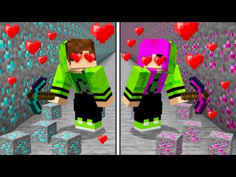COUPLES MINING BATTLE in Minecraft! ❤️